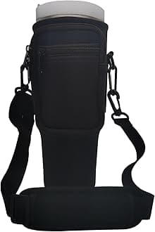 Stanley Crossbody Strap Stanley Cup Carrier Holder Black Water Bottle Tumbler Carrier Bag Neoprene Water Bottle Sleeve with Phone Pocket for 30/40 oz Stanley Cup