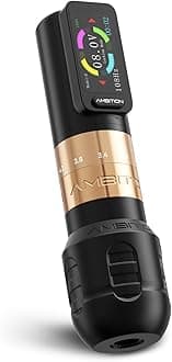 Seher Wireless Tattoo Machine with 6 Strokes Length 2.2mm-4.2mm Rotary Tattoo Gun Cartridge Pen with 2400mAh Touch Buttons LED Digital Display Coreless Motor for Tattoo Artist