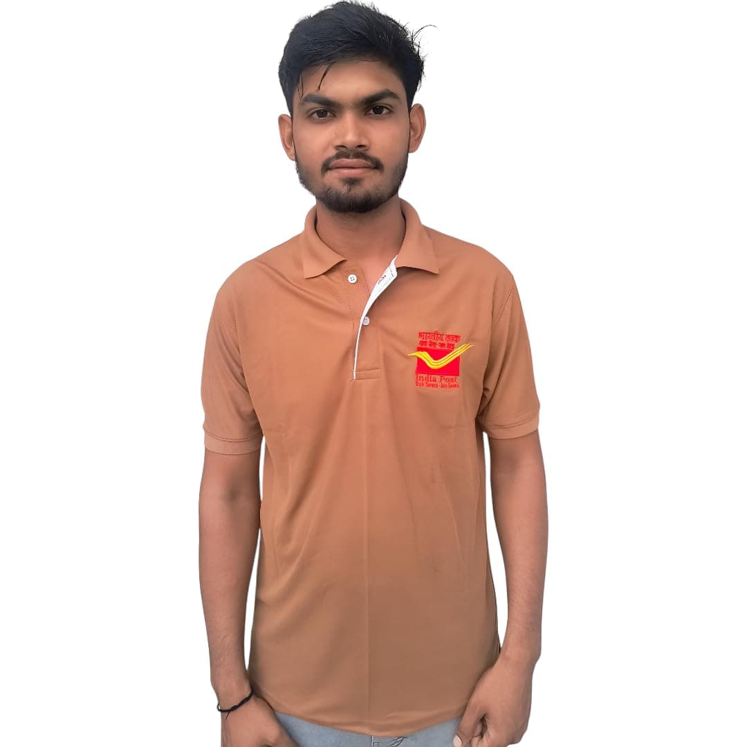 genericIndia Post T-Shirt with Embroidery Logo | Post Office T-Shirt with Logo | for officel Use Also