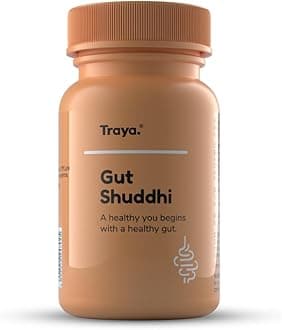 Traya Gut Shuddhi - Ayurvedic Digestion Herbs, All Natural Ingredients, For Constipation And Gut Health, 30 Tablets