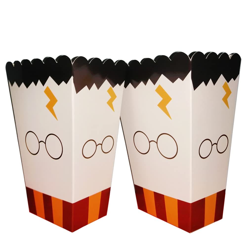 12 Pack Popcorn Boxes for Harry Children Potter Candy Party Supplies Favor, Party Goody Treat Popcorn Boxes for Harry Children Potter Birthday Baby Shower Themed Party