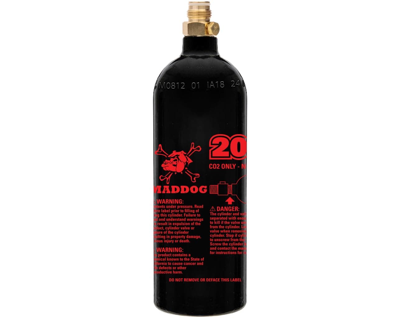 Maddog 20 Oz Refillable Aluminum CO2 Paintball Tank - Ships Empty