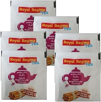 Royal Regime Tea New Cinnamon Flavour All Natural Flavour Zero Calories - Improves Metabolism & Reduces Waist Herbal Cinnamon Flavour Pack of 6 Tea Bags (Only Trial Pack Weekly) (Product of Egypt)