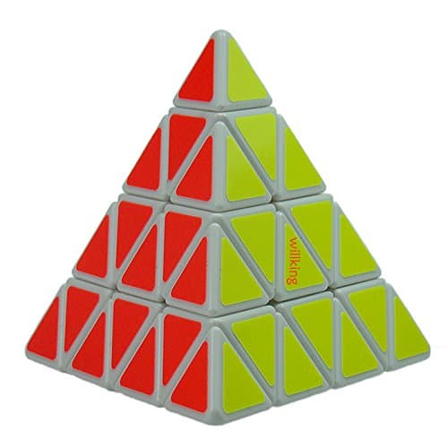 Willking Pyramid Speed Cube 4x4 Pyraminx Puzzle Triangle Twist Magic Cube White