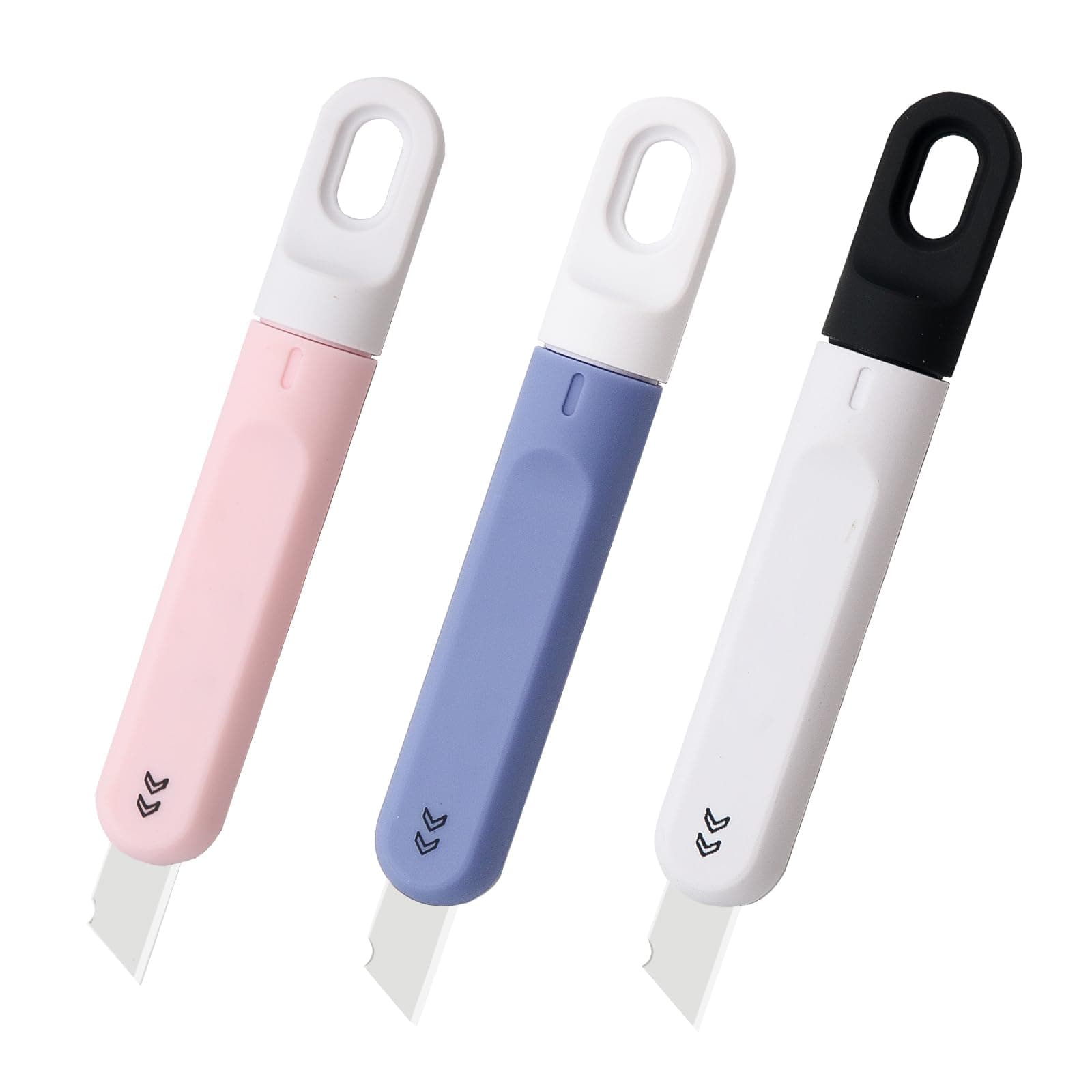 Box Cutter Retractable,Package Opener, Easy Slide Retractable Cute Box Cutter for for opening daily express boxes, envelopes, packages and more (180° Tail Utility Rotating Knife)