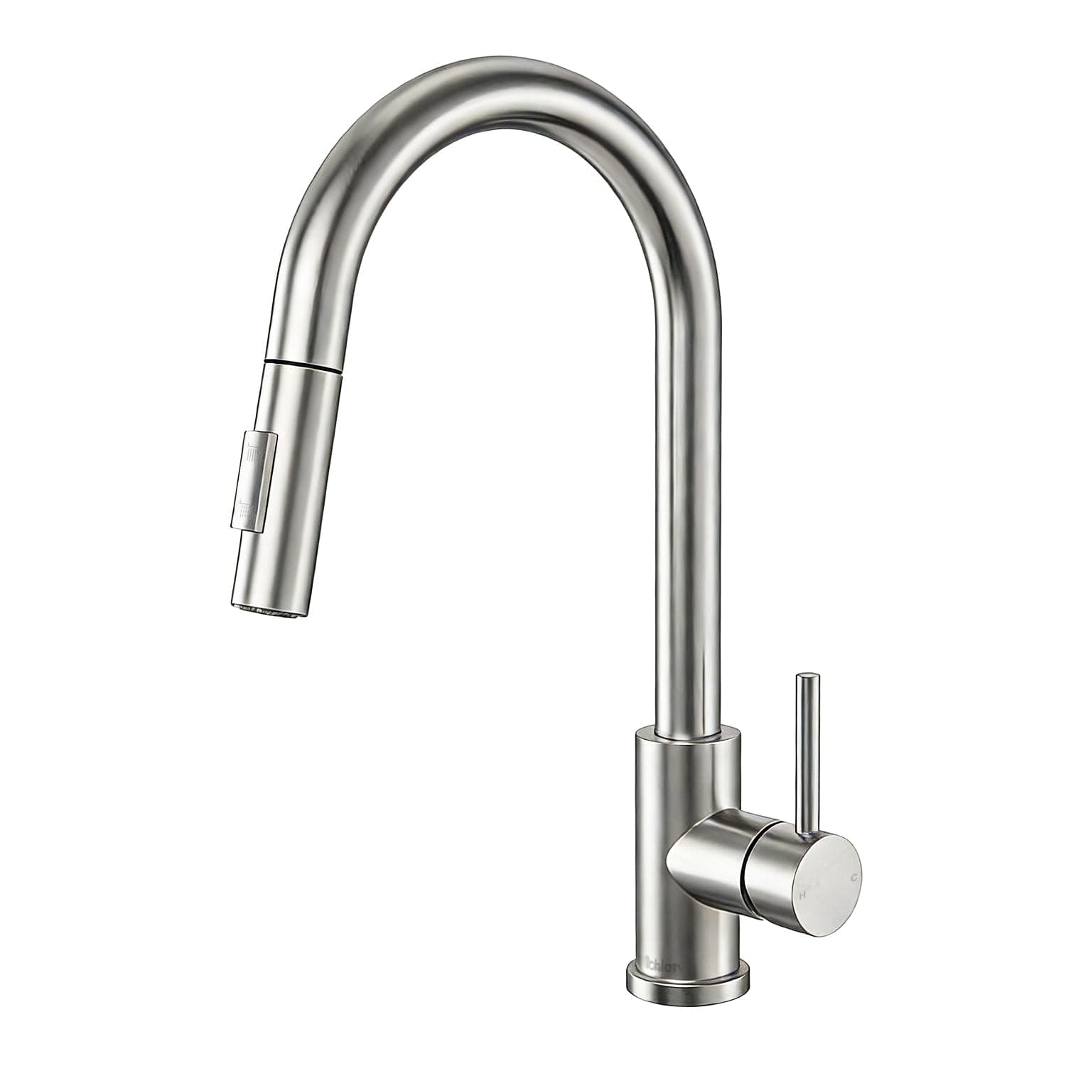 Kitchen Sink Mixer Tap with Pull Out Sprayer, Modern Stainless Steel Single Handle Pull Down Sprayer Tap (Brushed Nickel)