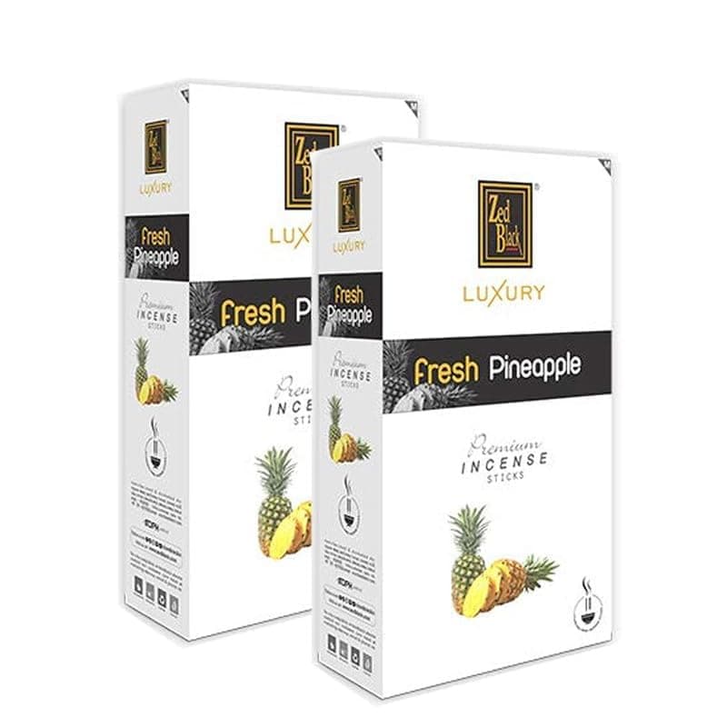 - Zed Black Luxury - Pineapple Incense Sticks - Pack of 2 (Total 24 Small Packets) - Fragrance Sticks