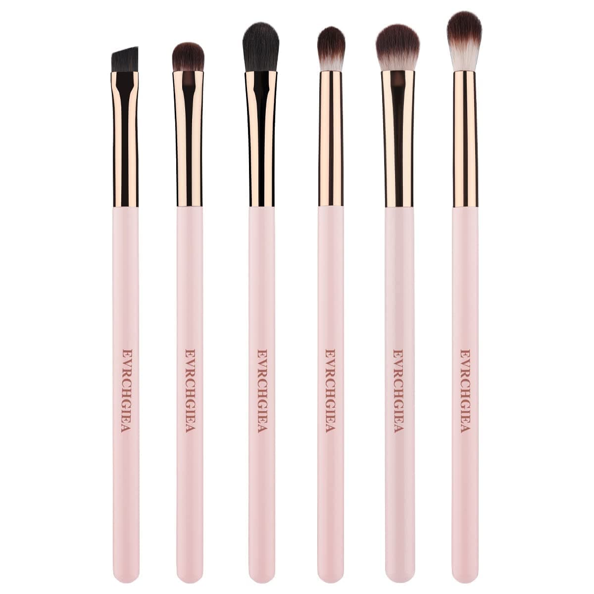 Neria Eyeshadow Makeup Brush Set, shade,Define,Tapered,Pencil, Blend & Smudge, Set of 6Pcs eye makeup brushes ,Soft Synthetic Hairs & Wood Handle