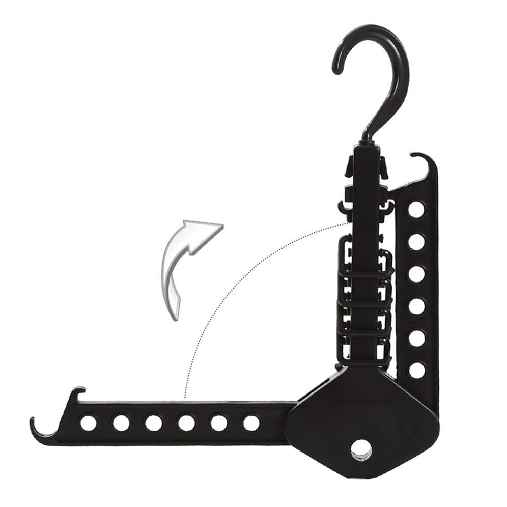 SWEEPID Hanger Rack Clothes Space Saver Folding Hanger Multifunctional Magic Clothes Rack for Clothes Closet Organizer, black