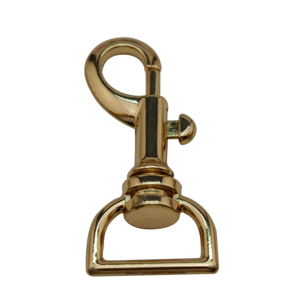 Tianbang Light Golden 0.6" Inside Dia D Ring Lobster Clasp Claw Swivel Eye Hole for Strap Pack of 5