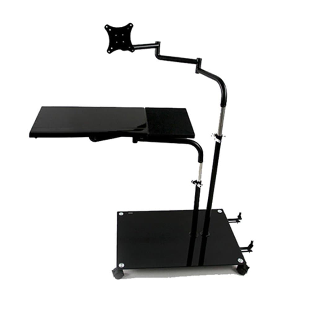 Bedside Moving Laptop Stand Adjustable Sofa Computer Monitor Holder Mount +Keyboard Holder Rotating Laptop Table Lapdesks (Black)