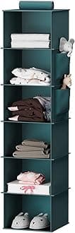 Hanging Closet Organizer, 6-Shelf Closet Hanging Storage Shelves, Green