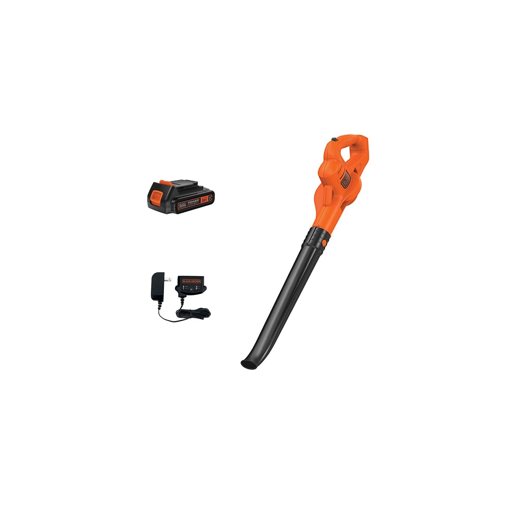 BLACK+DECKER Cordless Leaf Blower with Battery and Charger 20V MAX, Electric Leaf Blower 130 mph Air Speed, Lightweight Design (LSW221)