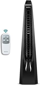 Surround B BLDC Bladeless Tower Fan For Room | Quiet & Energy-Saving with Remote Control | Touchscreen Control Panel | Low Power Consumption | 1 Year Warranty | Black