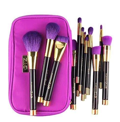 Terrece TZ 15pcs Professional Makeup Brushes with Makeup Brush Bag, including a Washing Brush Silica Glove Scrubber for Cleaning Makeup Brushes