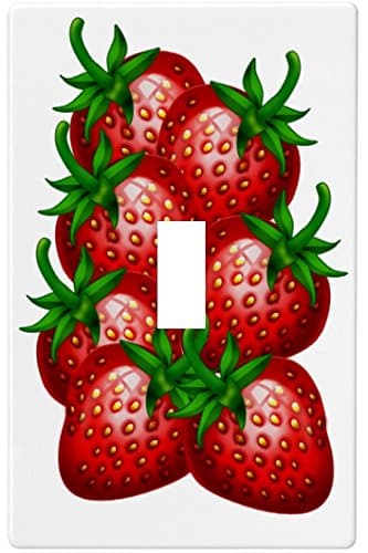Single Strawberry Fruit Wallplate Decorative Switch Plate Cover (1 Gang - Sin.