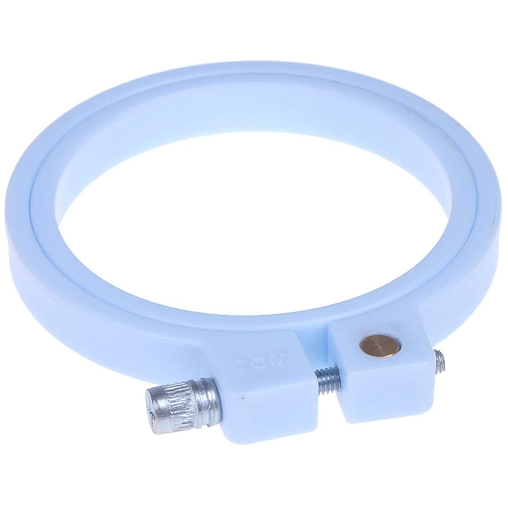 Sightui 7 Sizes 1 Pieces Embroidery Hoop Plastic Cross Circle Embroidery Hoops Circle Stitch Hoop Ring for DIY Handy Sewing Art Craft,2.8-9.8 Inches, Random Color