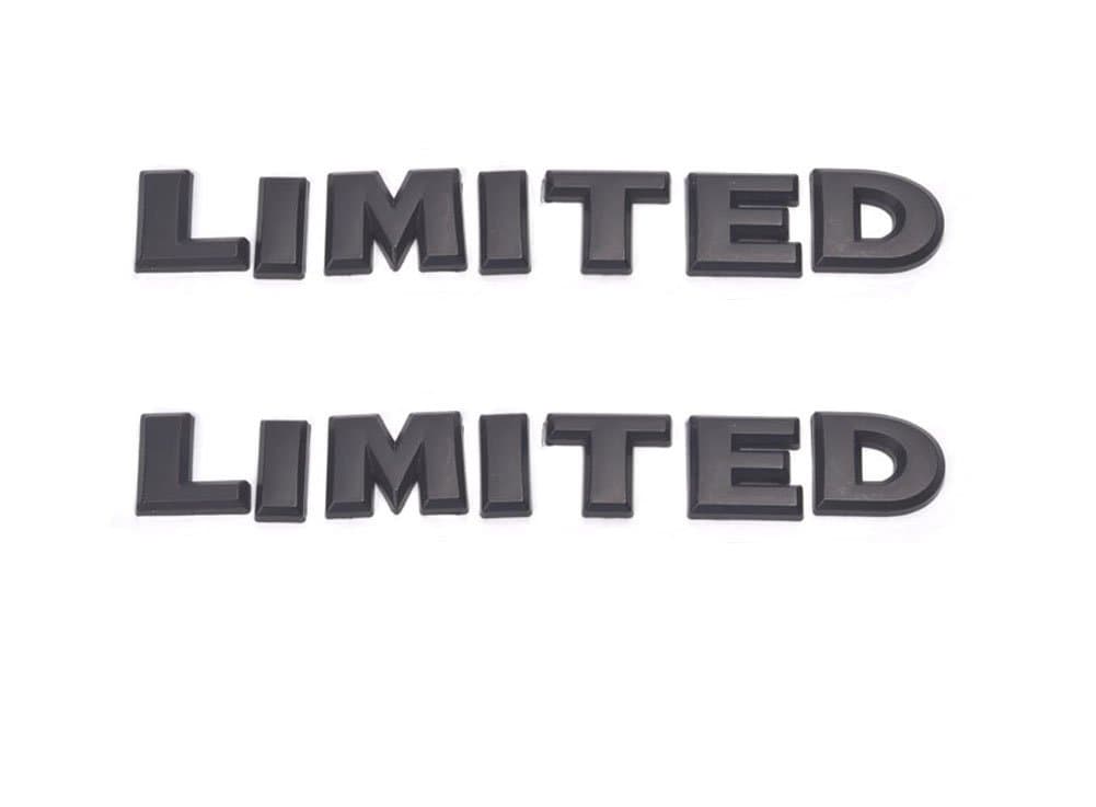 2pcs Limited Emblems, Auto Tuning Trunk Hood Door Decal 3D Logo Replacement for Grand Cherokee Compass Auto (Black)