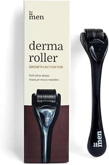 - ForMen Derma Roller For Hair Growth 0.5 mm with 540 Titanium Needles | Repairs Damaged Hair, Activates Hair Follicles | For Hair Fall & Hair Thickening | Reduces Acne Scars | Safe & Effective To Use