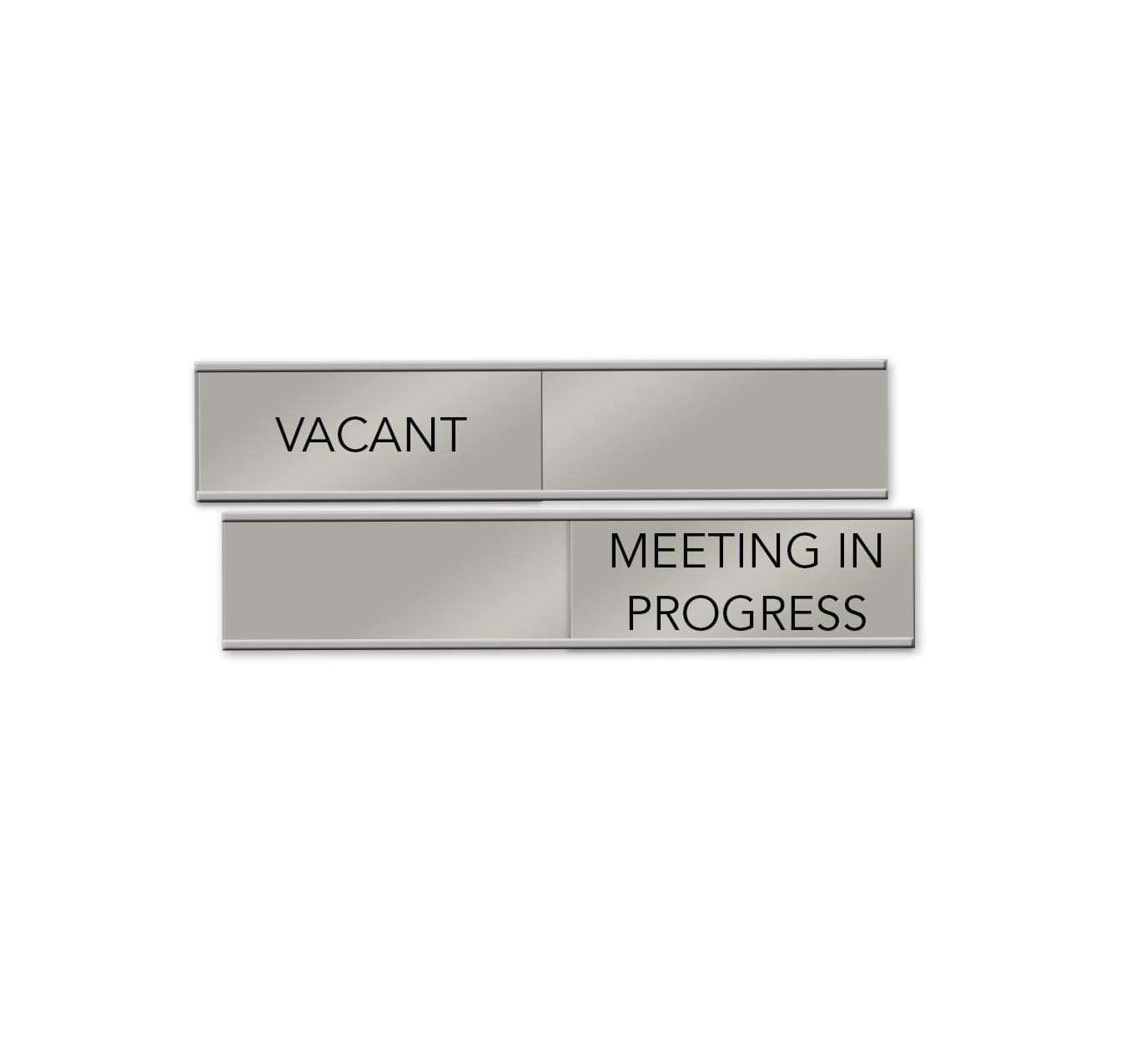 Vacant/Meeting In Progress Slider Sign, 6" x 1" (Silver)