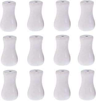 Cutelec 12pcs White Wood Tassel for Window Blinds White Cord Knobs Wooden Hanging Ball Pulls for Curtain Craft