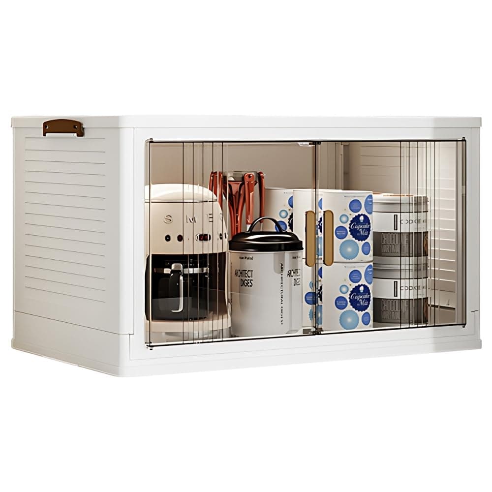 S.I.C ATMercato - Plastic Storage Box with Folding Lid and Space-Saving Dimensions 39 x 24.5 x 22 cm Large Storage Box, Children's Play Box, Bathroom Storage Box, Modular Storage Box, Wall Mounted