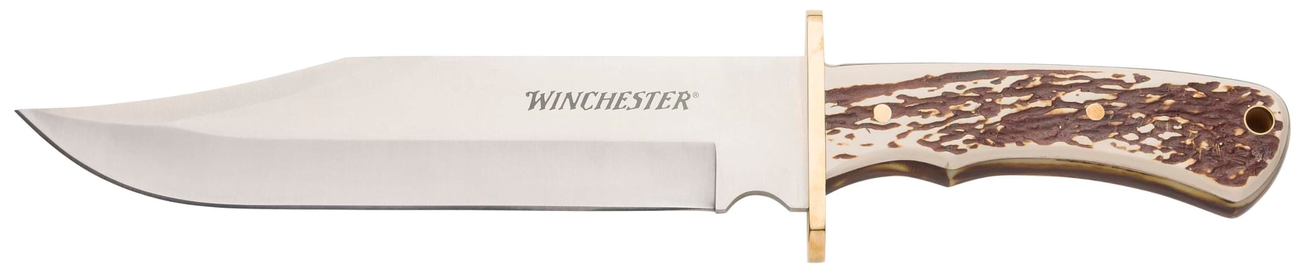 Winchester Knives Stag Handle Bowie Knife Extra Large 13.75 inch Length