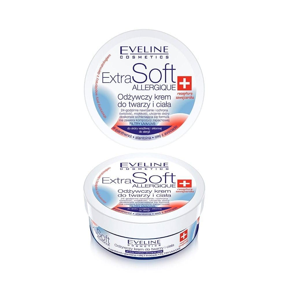 Extra Soft Nourishing and Moisturizing Face and Body Cream for Sensitive Skin 200ml by Eveline Cosmetics
