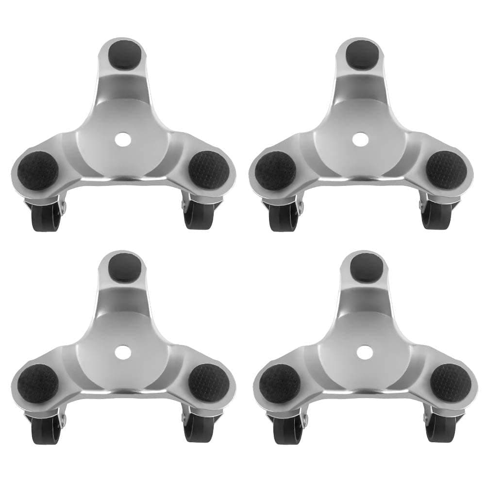QWORK® 4 pcs 6" Steel Tri-Dolly, 200 lbs Load Capacity, Great for Moving Furniture & Appliances, Durable and Easy to Use (Capacity 200lbs, 4pc)