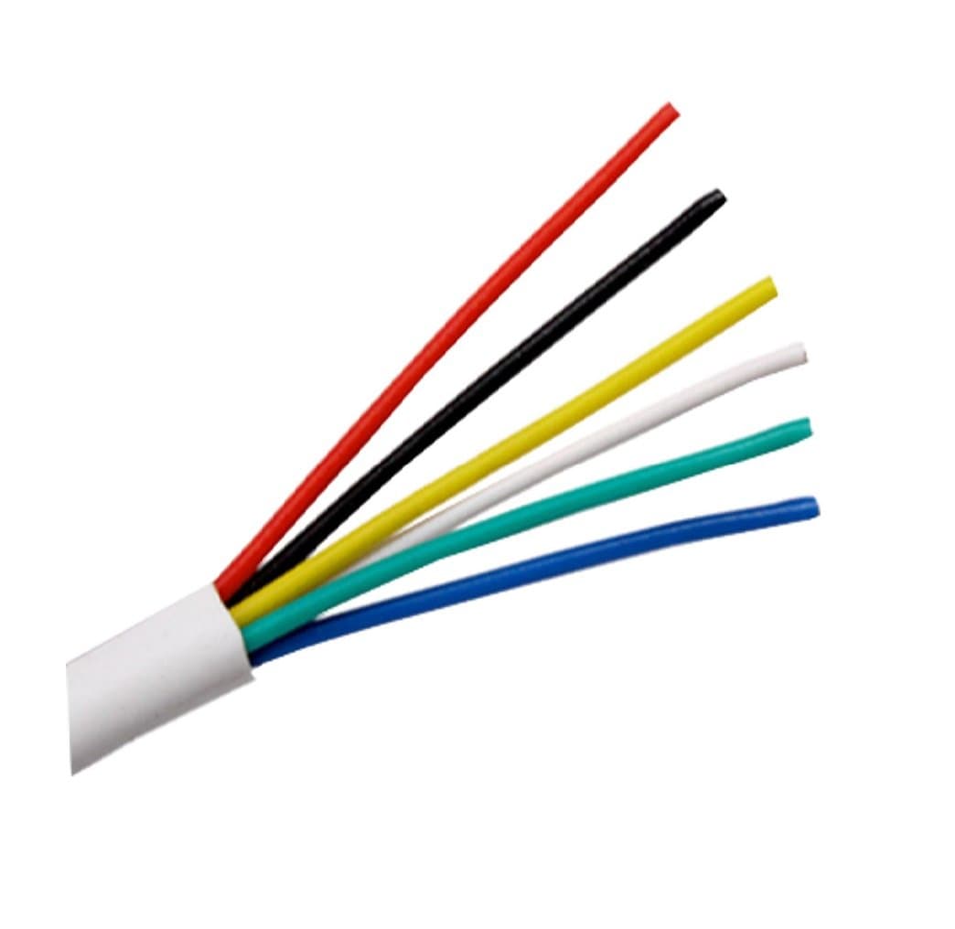 6 Core White PVC Insulated Alarm Cable - 3 Metre Custom Cut Length