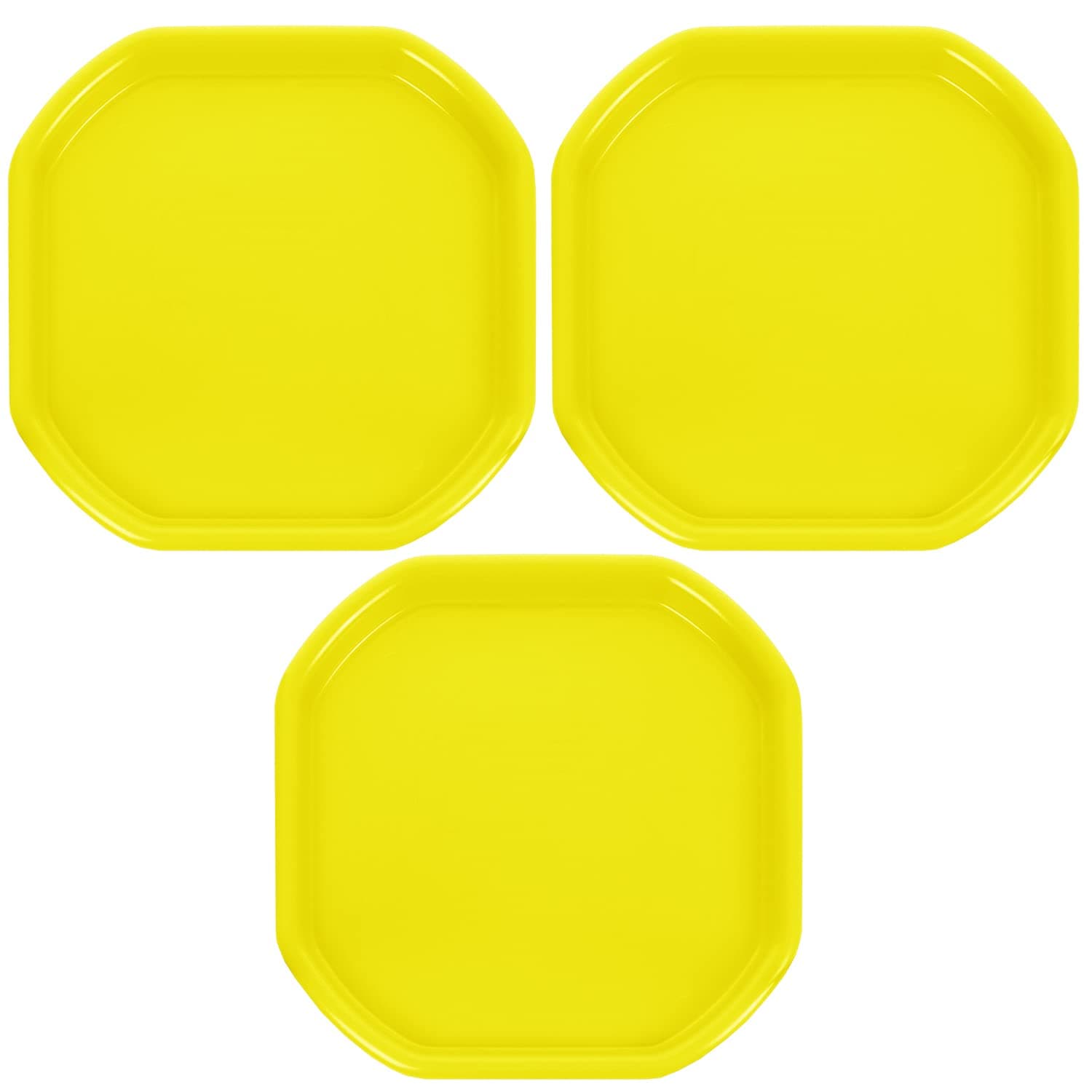 Small 70CM X70CM Durable Plastic Tuff Tray – Ideal for Mixing Cement, Sand, Plaster or Use in Messy Crafts, DIY Projects, and Outdoor Activities. (3, Yellow)
