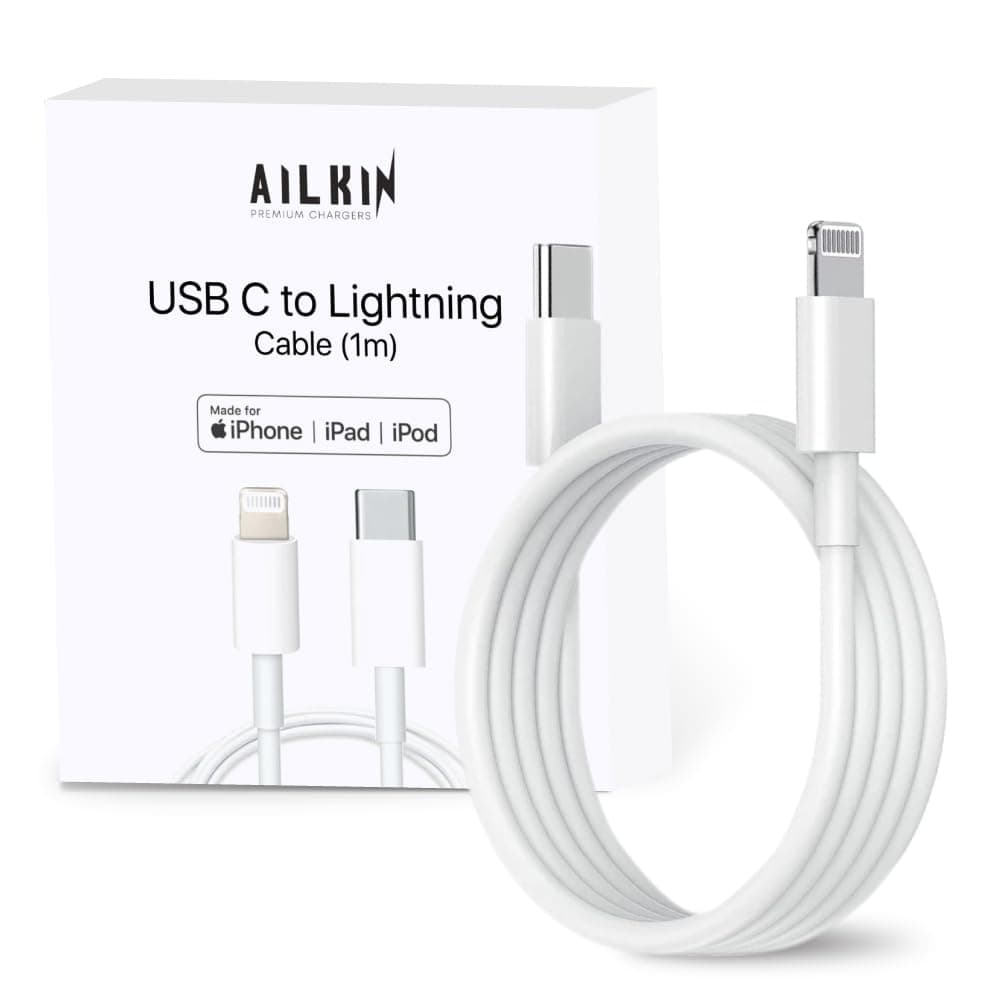 AILKIN ALKIN USB C to Lightning Cable 1M [Apple 6 months MFi Certified] iPhone Fast Charger Cable USB-C Power Delivery Charging Cord for iPhone 14/13/12/12 PRO Max/12 Mini/11/11PRO/XS/Max/XR/X/8/iPad
