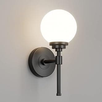 SINOMAN Modern Wall Light Design Fixture Decorative Sconce Glass Shade, Classic Lighting Fixture Perfect for Bedroom, Living Room, Hallway, Corridors,Entryways, Museum (with Bulb)