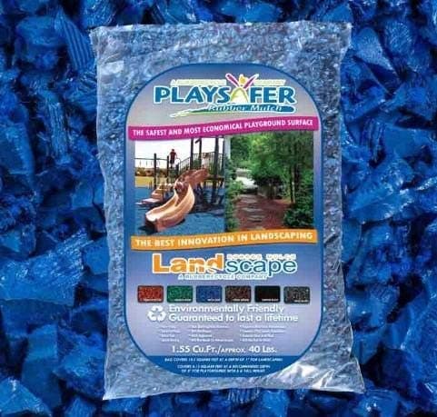 Blue Rubber Mulch 77 Cu. Ft. - 2000 Lbs. Pallet - 50 Bags