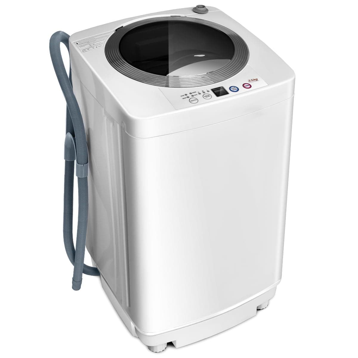 2-in-1 Portable Washing Machine, Single Tub Washer and Spin Dryer with 6/10 Washing Modes, 3/8 Adjustable Water Levels & Drain Pump, Compact Laundry Washer (3.5kg Load, 6 Modes, 3 Levels)