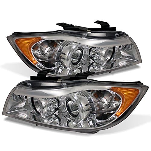 For BMW E90 3-Series 4 Doors Sedan Chrome Clear Halogen Type LED Ring Eye Lid Projector Headlights