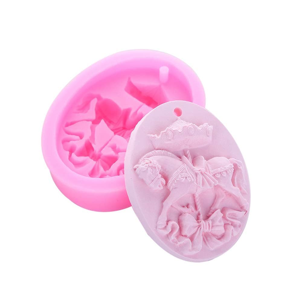 Small Size Carousel Horse Resin Casting Mold, Merry-Go-Round Silicone Chocolate Candy Mold, Perfect for Soap, Candle, Resin, Polymer Clay, etc.