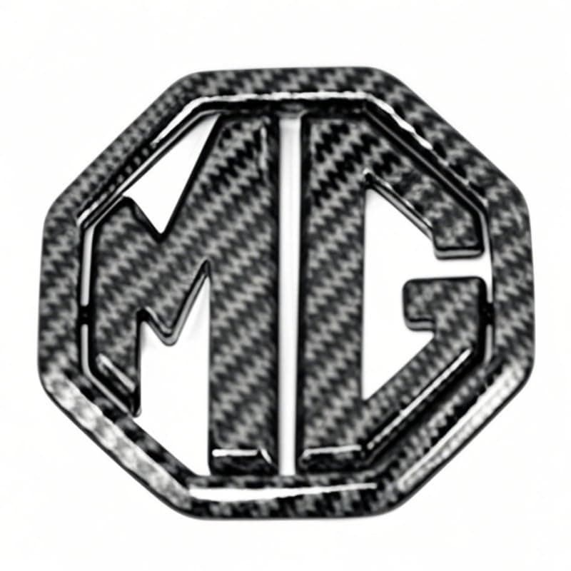 Front Grill Emblem for MG One 2021 2022 2023, Car Emblem Badges, Black Overlay Badge, Car Auto Exterior Emblem, Logo Sticker Decals, Emblem Accessories,Carbon Fiber-Front
