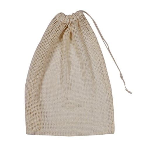 Cotton MESH produce Bag - Natural. Pack of 6 (Small, Medium, Large - 2 each). Eco Friendly. 100% organic bags. by Texmax Home Fashions