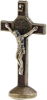 Jesus Christ Cross Statue - Bronze, Hanging Sculpture, Minimalist, Home Decor