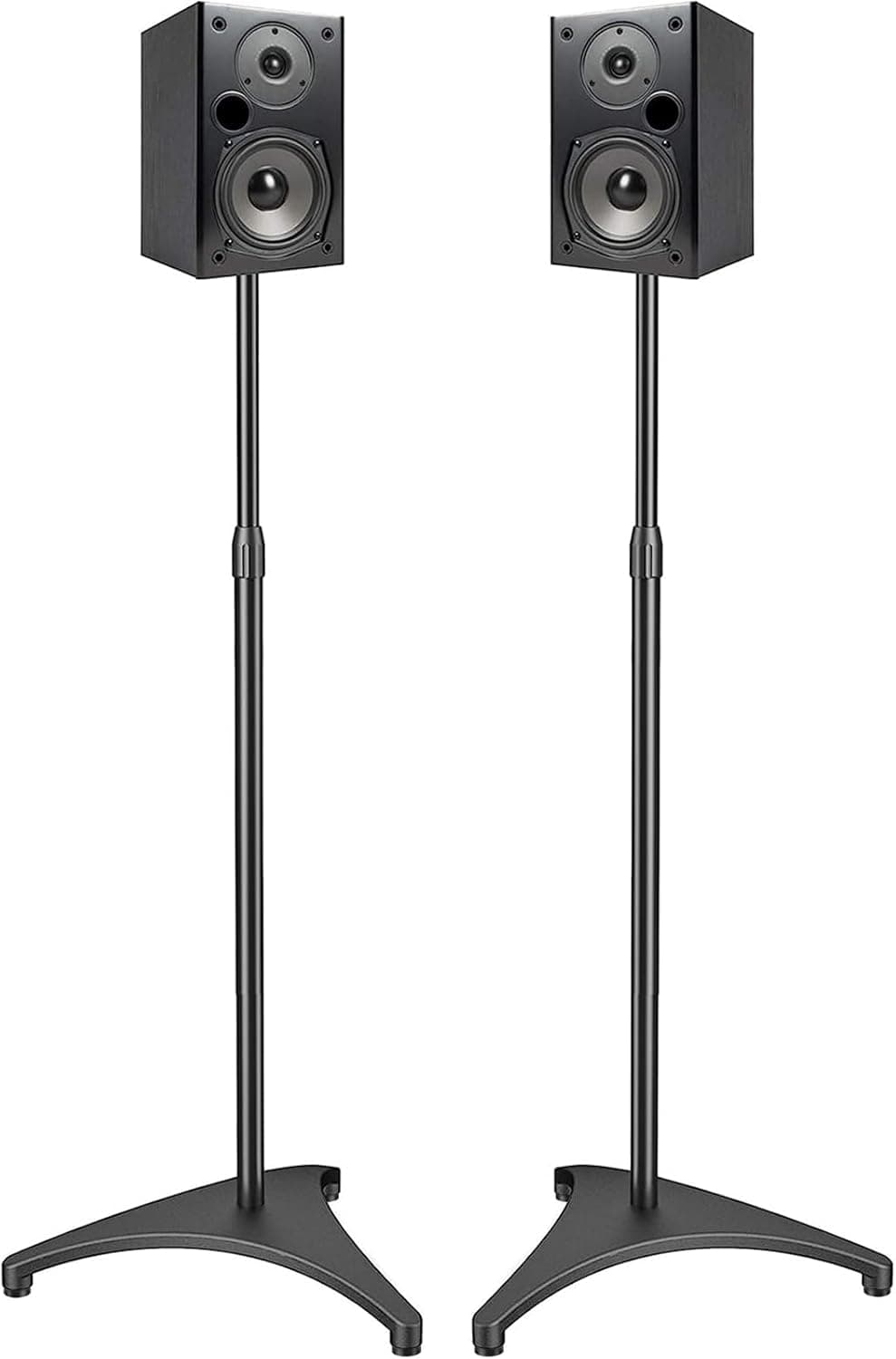 Speaker Stand Adjustable - Extend 20" to 44" - Holds Satellite Speakers & Small Bookshelf Speakers up to 9 lbs, Floor Stands Compatible with Sony Bose Polk JBL Yamaha and Others - 1 Pair