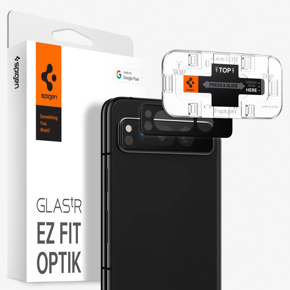 Glas.tR EZ Fit Optik Tempered Glass Camera Lens Protector Guard for Google Pixel Fold (Black) - 2 Pack