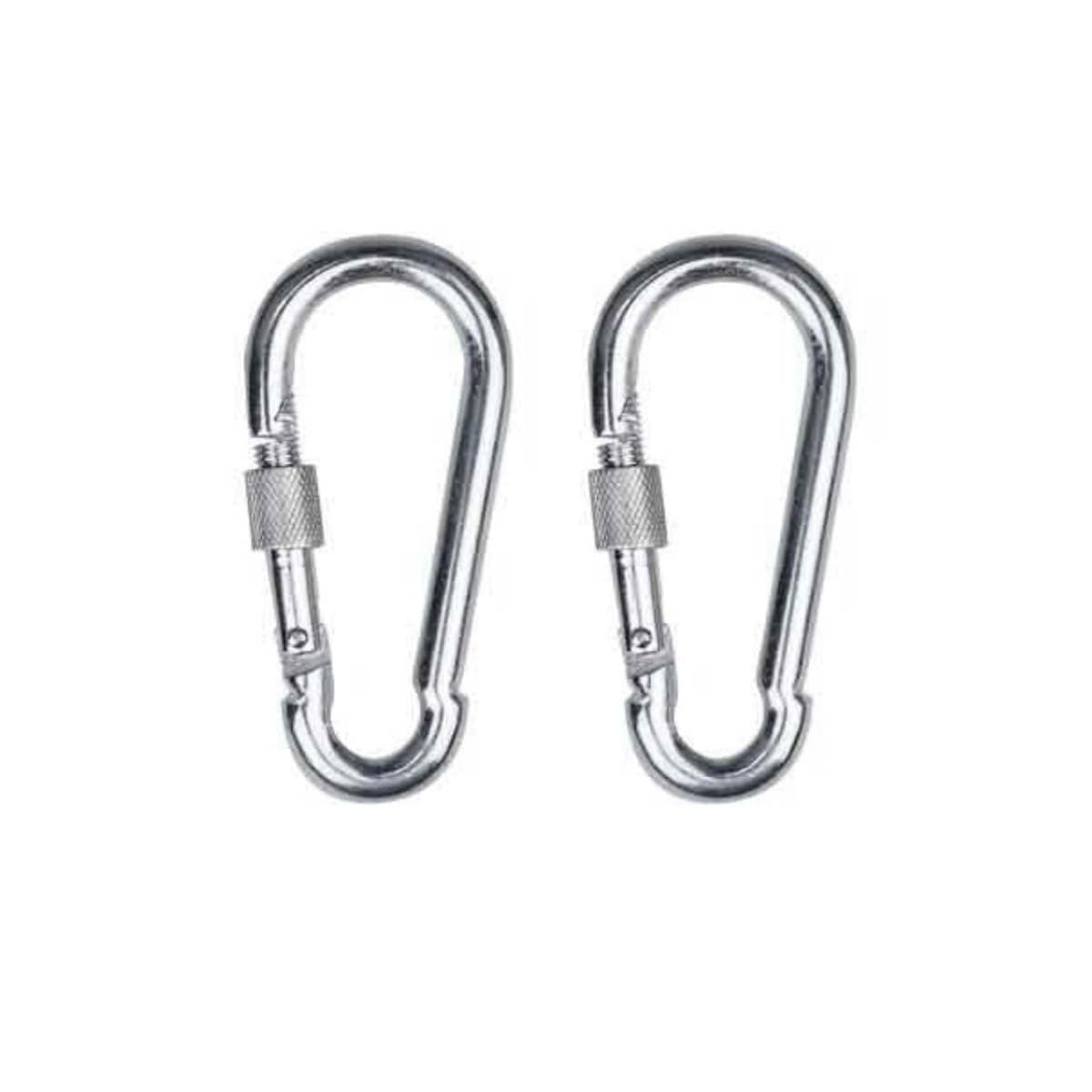 Biella™ 2Pcs Safe Lock Carabiner Clip – GI Heavy Duty Spring Snap Clip Screw Lock Hooks for Outdoor Climbing, Hiking Camping, Gym, Boating, Hang Plants, Hammocks etc
