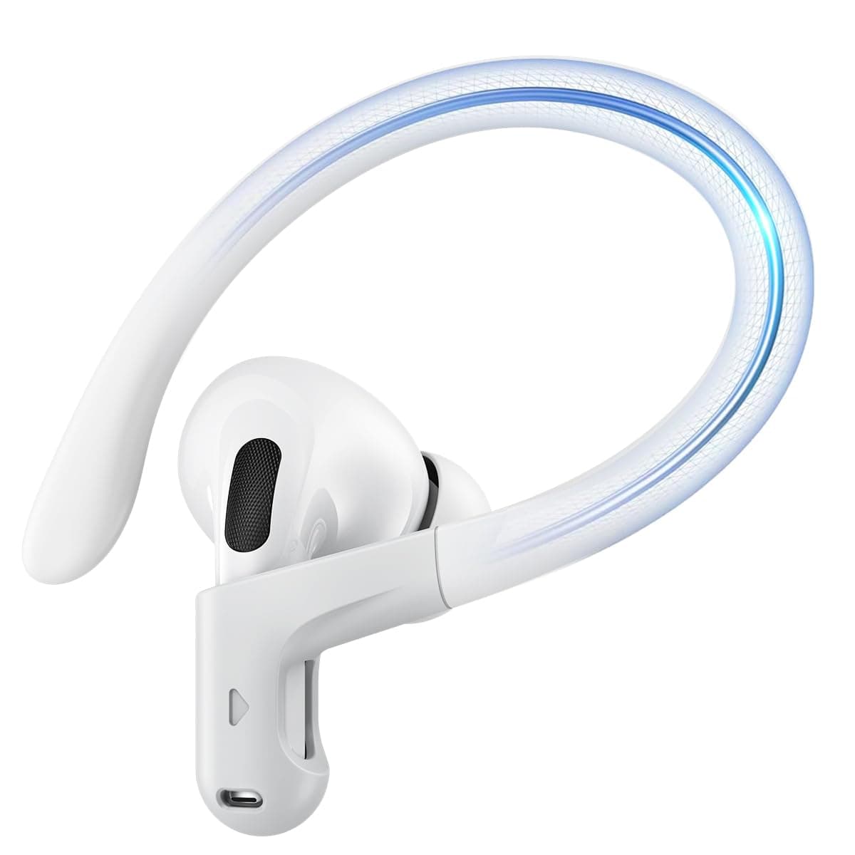 Gcioii Memory Titanium Alloy Ear Hooks for AirPods Pro 3, AirPods Pro 2, AirPods Pro & AirPods 3, Anti-Slip Sport Accessories [Added Anti-Lost Lanyard] Comfortable Secure Fit, White