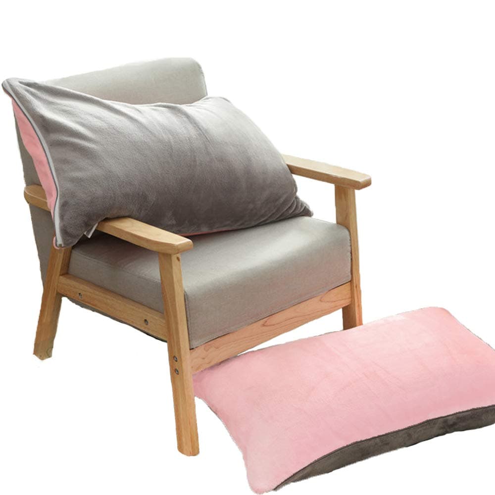 ZONK Micro Fleece Pillowcase with Zipper Double Colors Super Soft Pillow Case Brushed Microfiber Bedding, Standard, 1Piece,Pink