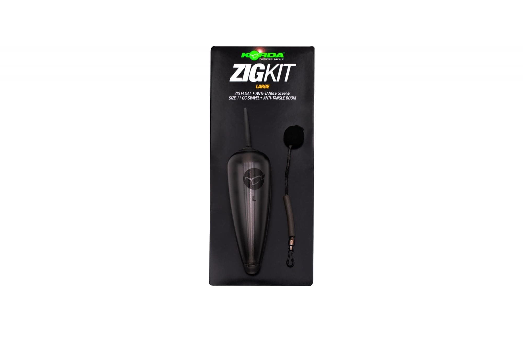 Korda Zig Float Medium, Blow-Moulded Fishing Tackle, Precision Design, Tangle-Free with QC Swivel and Sleeve Included, Ideal for Adjustable Zig Rigs, Durable and Reliable Fishing Accessory