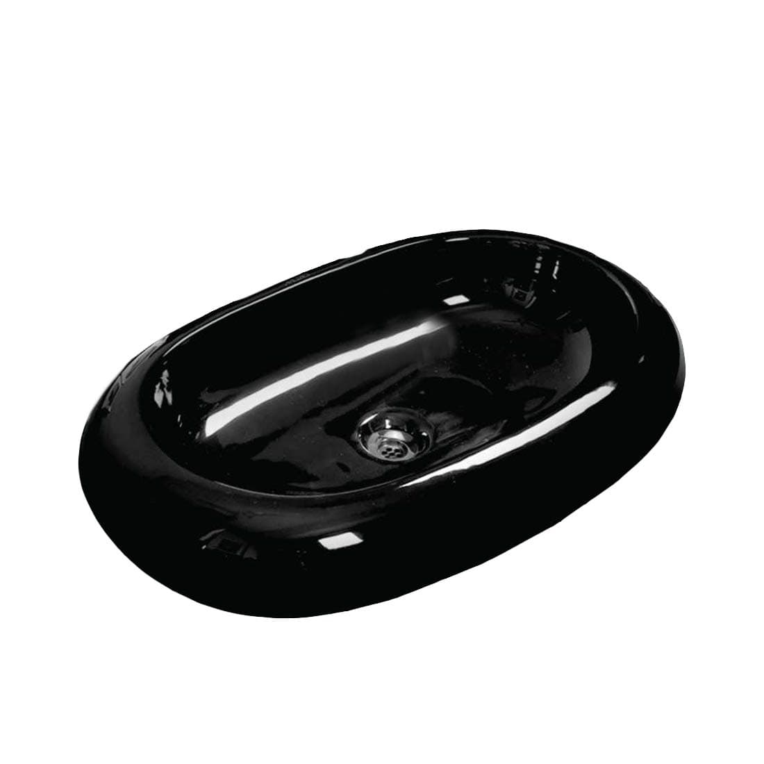 Mozio Ceramic Designer Sanitary Ware Table Top Washbasin Julie (Black)