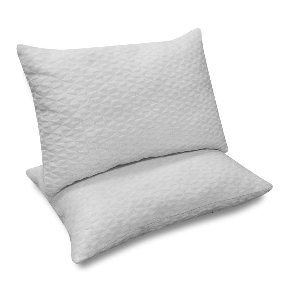 Arachnes Needle Memory Foam Pillow, Adjustable Soft Shredded Hypoallergenic Bamboo Pillow 2 Pieces with Washable Removable Cover-Queen