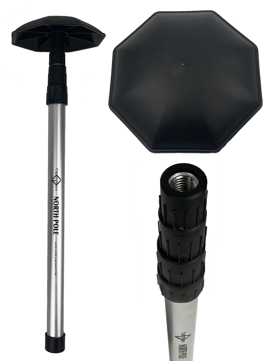 North Pole Golf Club Protector Travel Support Arm | August 2024 - New Upgraded Model Stronger Attachment Mechanism, Custom ABS Molds & Improved Impact Stress Points | 1 Year Full Replacement Coverage