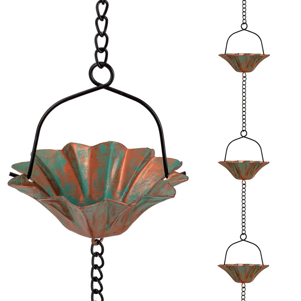 Bronze Lotus Rain Chain